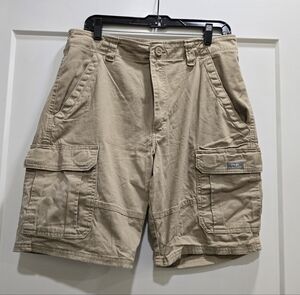 Wrangler, Men"s Tan Cargo Shorts, Size 34 Regular, Cotton, 2 Cargo Pockets